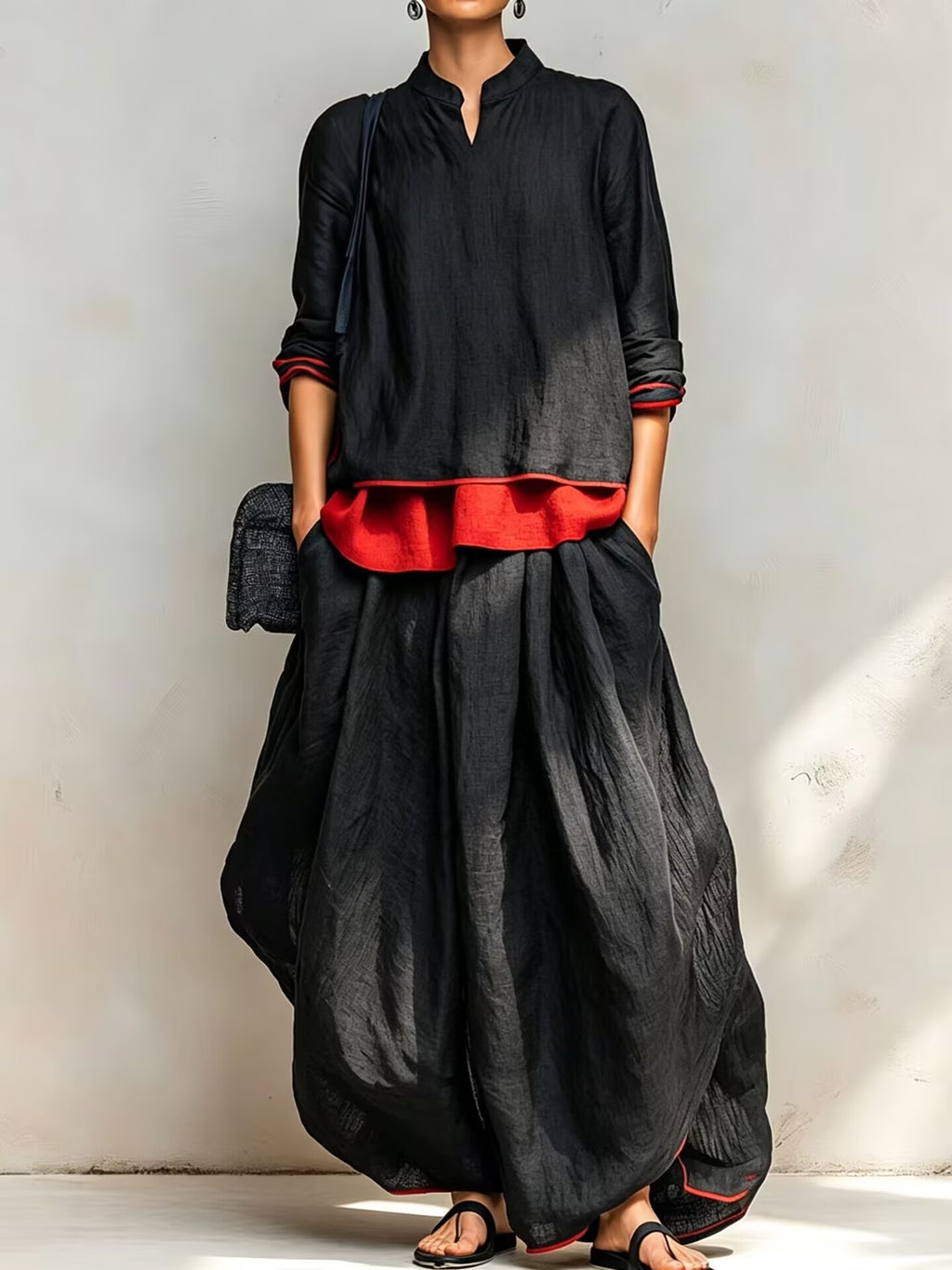 🔥 Limited-Time Special Offer🔥Women Elegant Layered Wide-Leg Two-Piece Set