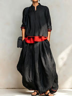 🔥 Limited-Time Special Offer🔥Women Elegant Layered Wide-Leg Two-Piece Set