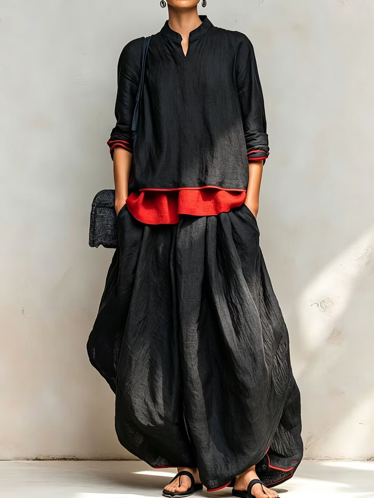 🔥 Limited-Time Special Offer🔥Women Elegant Layered Wide-Leg Two-Piece Set