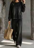Women Ombre Wash Casual Two-Piece Set