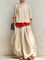 🔥 Limited-Time Special Offer🔥Women Elegant Layered Wide-Leg Two-Piece Set