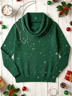 🎄 CLEARANCE SALE🔥 Women's Elegant Solid Color Loose Shiny Sweater