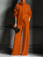 Women's Cozy Cardigan Sweater and Pants Two-Piece Set
