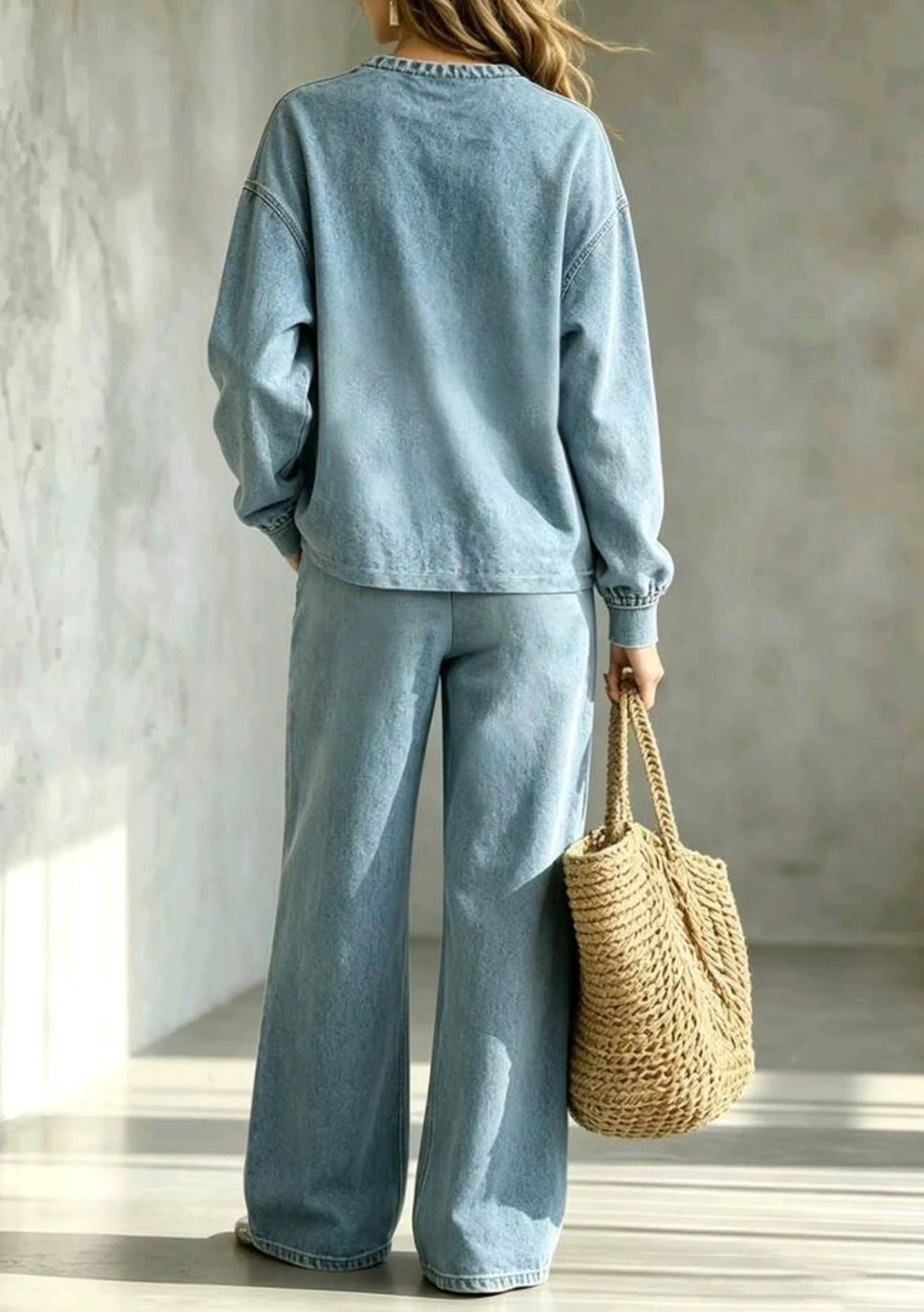 Women Ombre Wash Casual Two-Piece Set