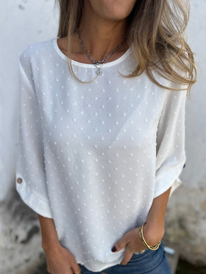 CLEARANCE SALE🔥 Round Neck Embroidered Large Cuffs Casual Shirt