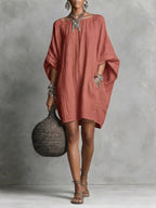 Casual cotton and linen dress
